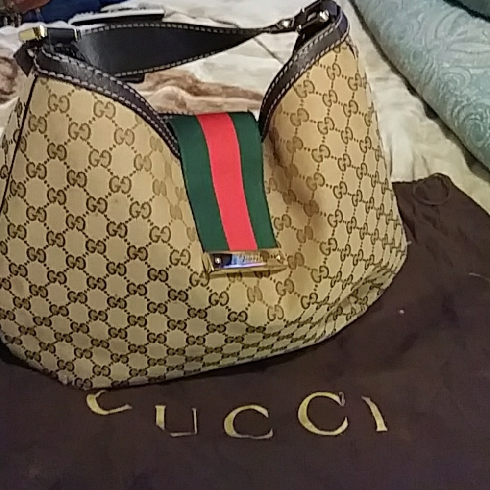 100% Authentic Gucci web hobo bag